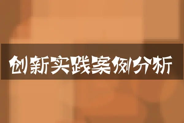 创新实践案例分析