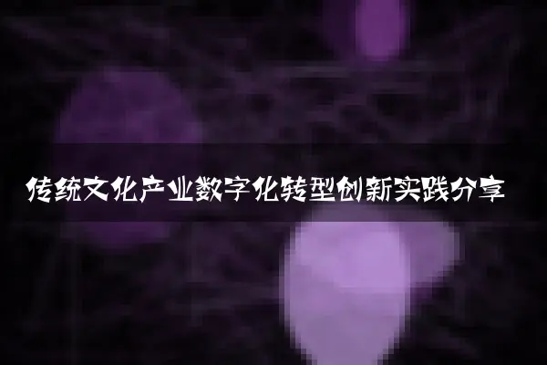 传统文化产业数字化转型创新实践分享
