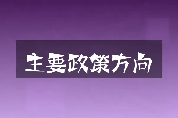 主要政策方向