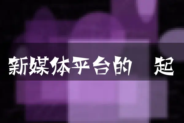 新媒体平台的崛起