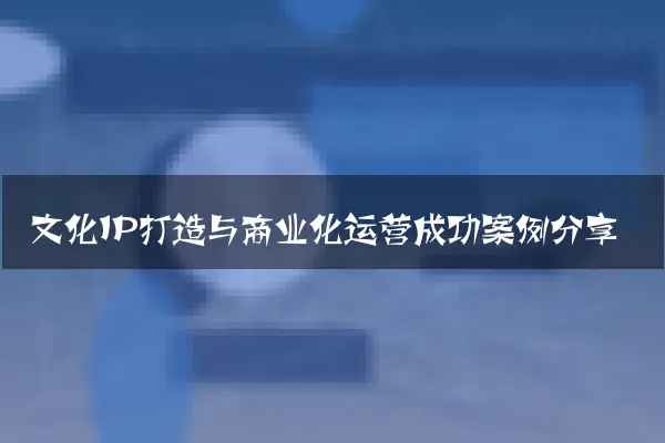 文化IP打造与商业化运营成功案例分享